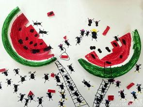 美术活动 蚂蚁吃瓜,蚂蚁与瓜果的趣味互动